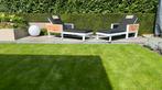 Luxe Ligbedden Aluminium/Teak, Ophalen, Zo goed als nieuw, Teakhout, Verstelbaar