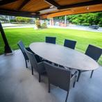 NIEUWE XXL Elips tuintafel 2600x1100cm 12mm VOLKERAMIEK, Ophalen, Nieuw, Rechthoekig, Aluminium
