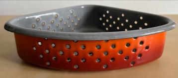Oud oranje grijs EMAILLE gootsteenbakje uitlekbakje beschikbaar voor biedingen