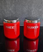 Vintage emaille thee en suiker voorraadbussen, Antiek en Kunst, Antiek | Emaille, Ophalen of Verzenden