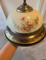 Vintage handbeschilderde opaline plafonnière, Ophalen of Verzenden, Gebruikt, Glas