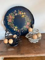 Brocante houders voor eieren/ dienblad, Ophalen of Verzenden, Gebruikt