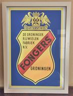 FONGERS Groningen FIETS RECLAME Affiche Poster in Lijst, Verzamelen, Merken en Reclamevoorwerpen, Verzenden, Nieuw, Reclamebord