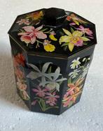 Vintage bloemen blik oud engels theeblik, Verzamelen, Blikken, Ophalen, Gebruikt, Overige