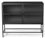 Dressoir Memphis / Nieuwe Zwarte metalen Dressoir, Ophalen, Met deur(en), 100 tot 150 cm, Nieuw