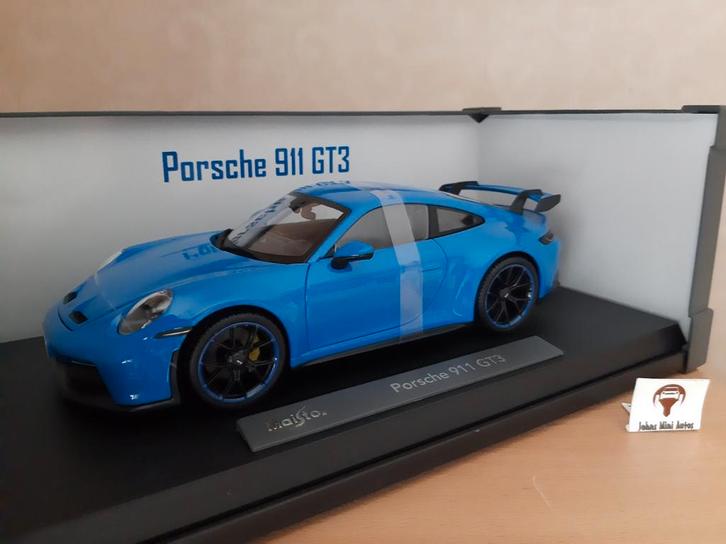 Porsche 911 GT3 2022 Shark Blue van Maisto 1:18, Hobby en Vrije tijd, Modelauto's | 1:18, Nieuw, Auto, Maisto, Ophalen of Verzenden