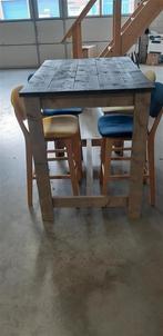 tafel/ high table with 4 chairs, Huis en Inrichting, Ophalen, Rechthoekig, 100 tot 150 cm, 50 tot 100 cm