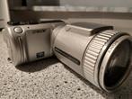 SONY DSC-F 505. 2.1 MP. Carl-Zeiss lens. (Met lederen etui!), Audio, Tv en Foto, Videocamera's Digitaal, Camera, Geheugenkaart