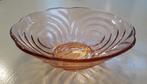 Roze Ronde Schaal Jaren '20-'50 Driehoek bodem, Schaal, Rond, Ophalen of Verzenden, Glas