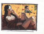 Zeefdruk Nico Vrielink; “Confrontatie met Gaugin”. 39 x 55, Antiek en Kunst, Kunst | Litho's en Zeefdrukken, Ophalen of Verzenden