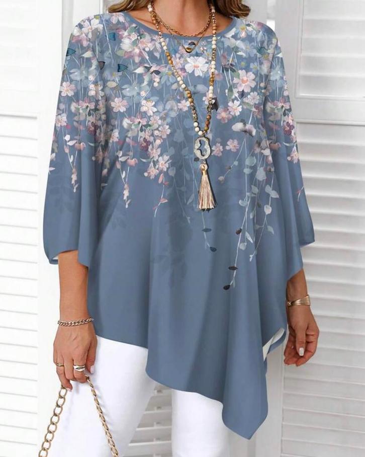 Top Sophia Grijsblauw (44-52), Kleding | Dames, Grote Maten, Nieuw, Shirt of Top, Blauw, Verzenden