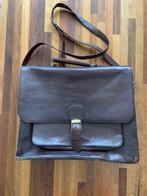 (bruin) lederen tas met batik binnenvoering, Ophalen of Verzenden, Zwart