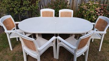 Grosfillex Tuinset - Tafel & 6 Stoelen beschikbaar voor biedingen