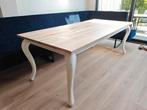 Mooie vol Eiken landelijke tafel van Goossens 220x100cm, Huis en Inrichting, Tafels | Eettafels, Ophalen, Gebruikt, 100 tot 150 cm