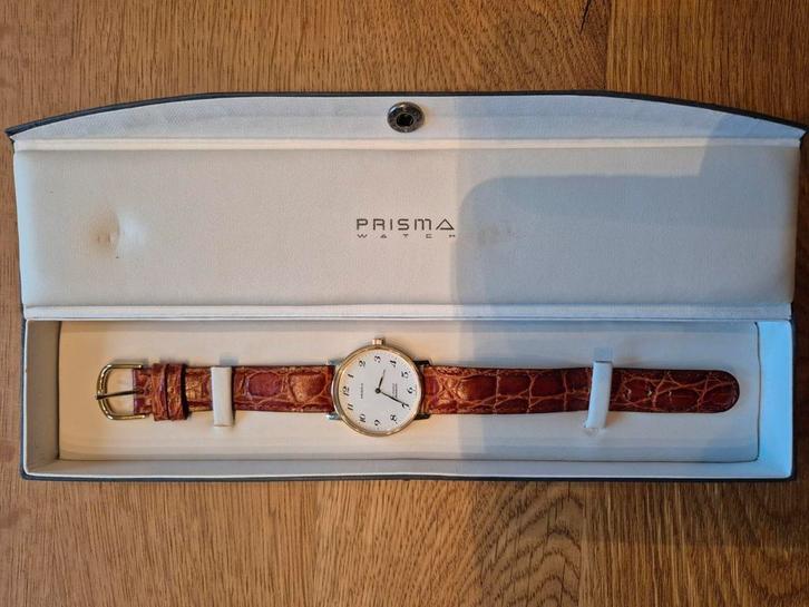 Prisma 17 jewel incablok horloge NOS, Sieraden, Tassen en Uiterlijk, Horloges | Heren, Zo goed als nieuw, Overige merken, Leer