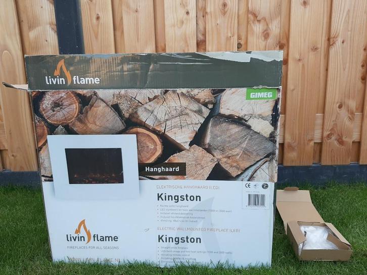 Nieuwe Livin Flame Kingston elek. hanghaard 48hx41bx18d cm, Huis en Inrichting, Haarden, Nieuw, Elektrische haard, Ophalen