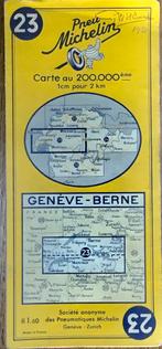 Plattegrond - MICHELIN NR 23 (GENÈVE- BERN), 1958, Boeken, Atlassen en Landkaarten, Europa Overig, Ophalen of Verzenden, Michelin