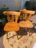 X 2 vintage stoelen / cafe stoelen, Ophalen, Gebruikt, Twee, Bruin