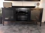 Zwart metalen tv meubel Kwantum, Minder dan 100 cm, 25 tot 50 cm, Gebruikt, Ophalen of Verzenden