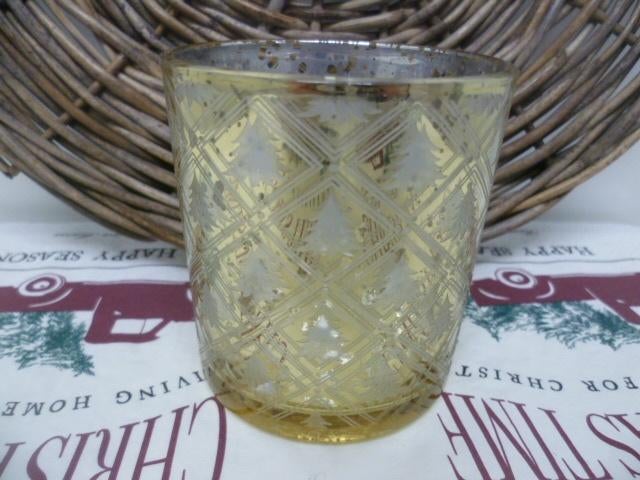 Riviera Maison glazen waxinelicht houder kerstboompje motief, Ophalen of Verzenden, Zo goed als nieuw