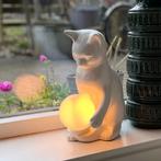 vintage kat LAMP porselein opaal glas Mid Century poes retro, Huis en Inrichting, Gebruikt, Minder dan 50 cm, Glas, Vintage Mid Century Post Modern 80's retro art deco eclectisch