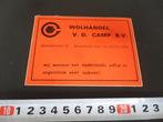 sticker berghem wolhandel vd camp bv spaanderstraat 26, Verzamelen, Stickers, Ophalen, Zo goed als nieuw, Bedrijf of Vereniging