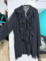 Zwarte Chiffon Blouse Tuniek - Maat 46/48 NIEUW, Kleding | Dames, Grote Maten, Ophalen of Verzenden, Nieuw, Zwart