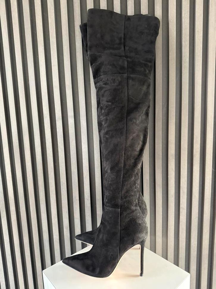 GIANVITO ROSSI NEW Over the knee BOOTS  Black Suede  37,5, Kleding | Dames, Schoenen, Nieuw, Hoge laarzen, Zwart, Ophalen of Verzenden
