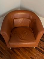 Cognac kleurige fauteui, Huis en Inrichting, Fauteuils, Ophalen, Gebruikt