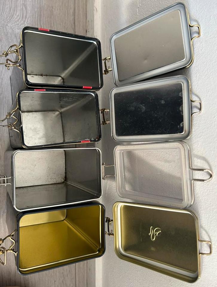 4 Vintage Blikken - Decoratief & Praktisch, Verzamelen, Blikken, Gebruikt, Overige, Ophalen