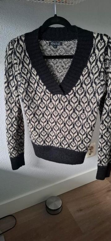 King Louie Retro Trui Zwart Ecru beschikbaar voor biedingen