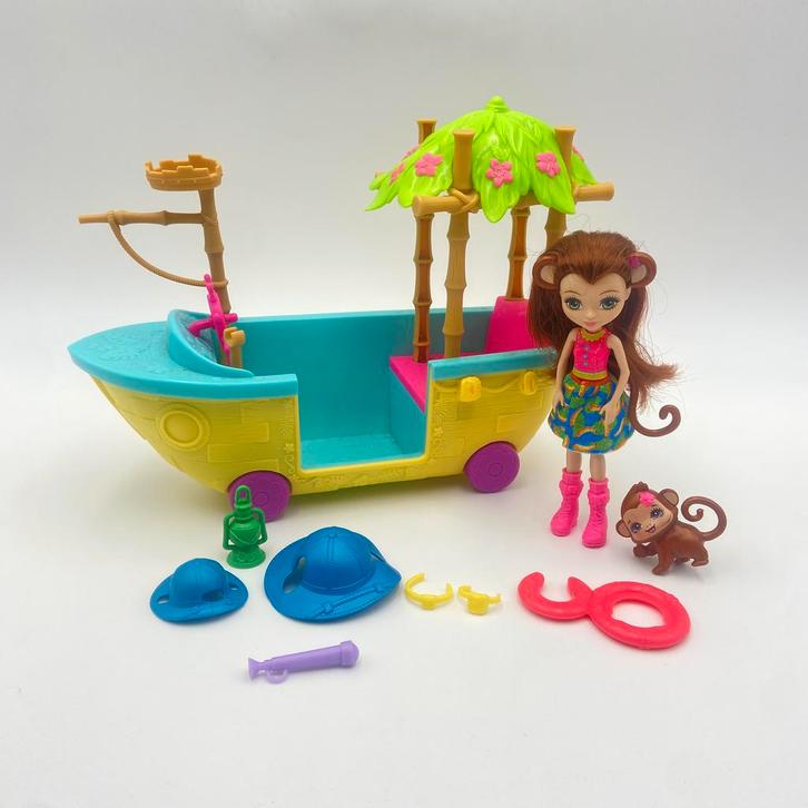 Enchantimals Junglewood Boat – Compleet zonder doos, Kinderen en Baby's, Speelgoed | Poppenhuizen, Zo goed als nieuw, Poppenhuis