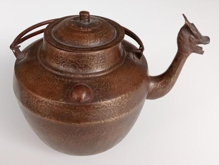 Bronzen theepot met draak - KangXi, Antiek en Kunst, Kunst | Niet-Westerse kunst, Ophalen