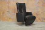 ZGANieuw zwarte leren Leolux Kepler relaxfauteuil electrisch, Leolux, Design, 75 tot 100 cm, Ophalen of Verzenden