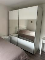 Witte kledingkast met spiegel - veel opbergruimte, Huis en Inrichting, Ophalen, Gebruikt, 50 tot 75 cm