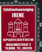 Sticker: Tafeltennisvereniging Irene - Tilburg, Verzamelen, Stickers, Sport, Ophalen of Verzenden, Zo goed als nieuw