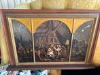 Vintage Kerststal Drieluik Schilderij, Diversen, Kerst, Ophalen of Verzenden, Gebruikt