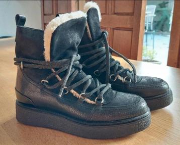 VIA VAI zwart echt leren boots/laarzen mt 39, ALS NIEUW! beschikbaar voor biedingen