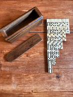 Antiek dominospel ebbenhout been met koperen pins, Antiek en Kunst, Antiek | Speelgoed, Ophalen of Verzenden