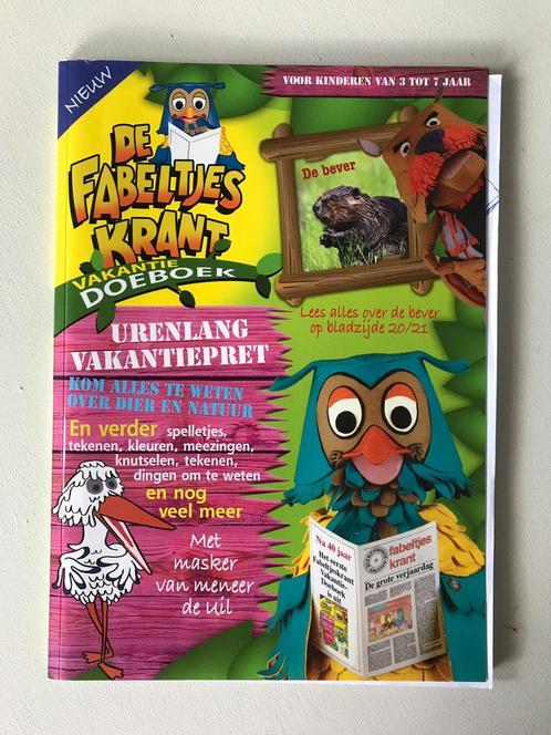 Fabeltjeskrant vakantie doeboek + meneer de uil masker, Verzamelen, Stripfiguren, Zo goed als nieuw, Boek of Spel, Overige figuren