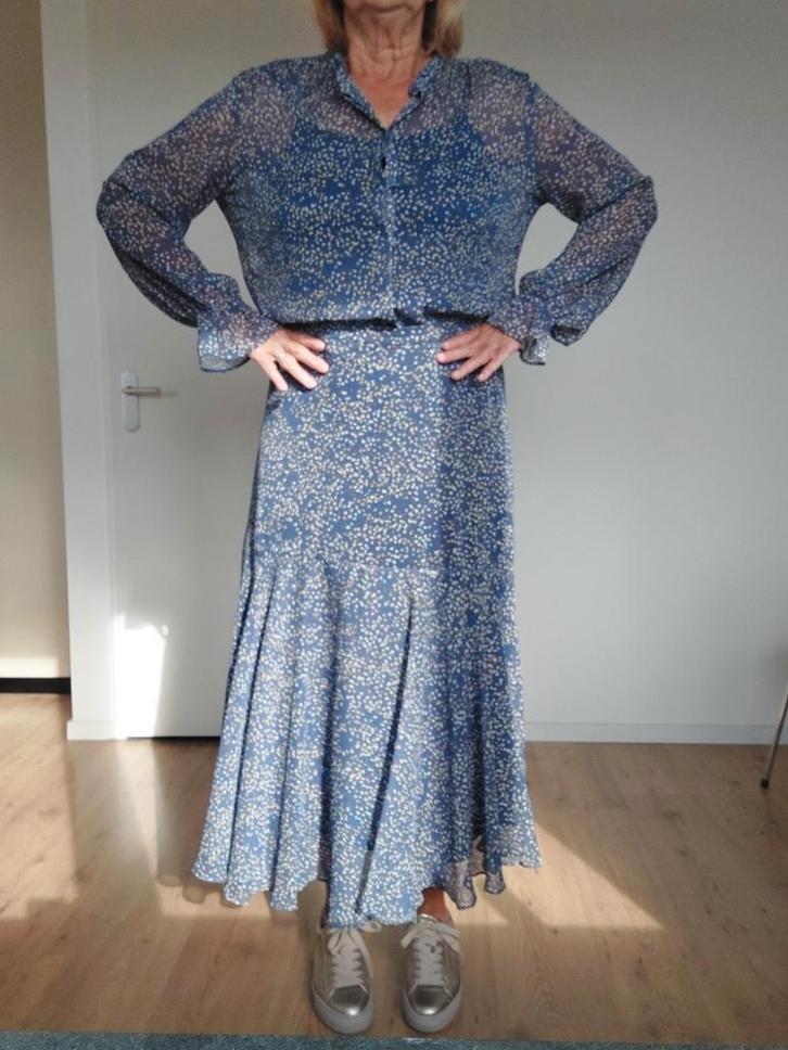 Chique blouse en rok van Mart Visser, Kleding | Dames, Gelegenheidskleding, Zo goed als nieuw, Overige typen, Maat 42/44 (L), Blauw