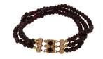 Granaat antieke 3-strengs armband antiek fraai 14k slot goud, Ophalen of Verzenden, Goud, Armband, Met edelsteen