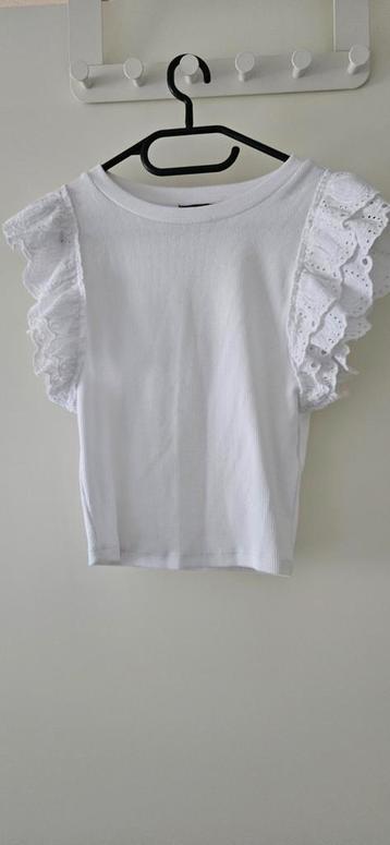 Zara T-shirt wit korte mouw met maat S