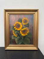 Zonnebloemen vintage goude lijst antiek, Ophalen of Verzenden