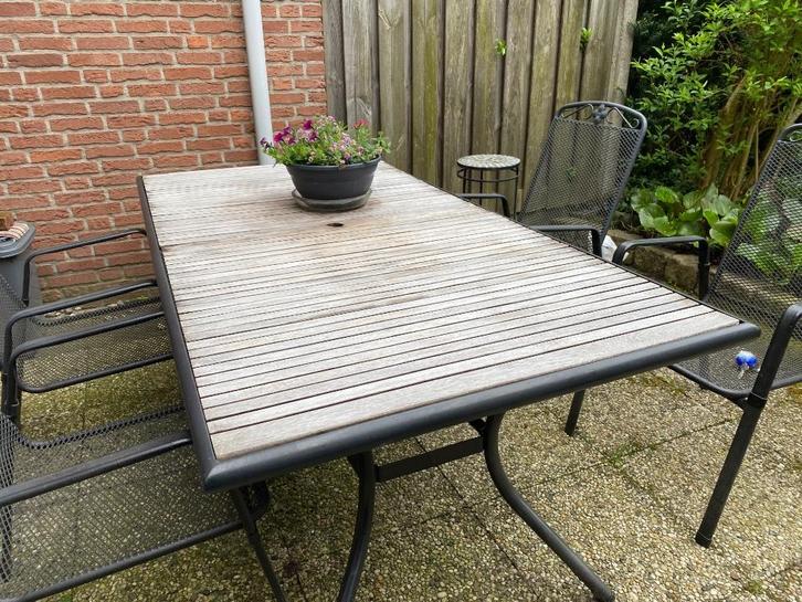 Tuintafel, Tuin en Terras, Tuintafels, Gebruikt, Rechthoekig, Aluminium, Ophalen