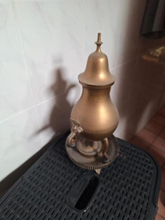 Antieke messing theeketel op standaard m, Antiek en Kunst, Antiek | Koper en Brons, Ophalen