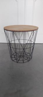 Rond bijzettafeltje met metalen frame, Ophalen, Minder dan 45 cm, Minder dan 55 cm, Gebruikt