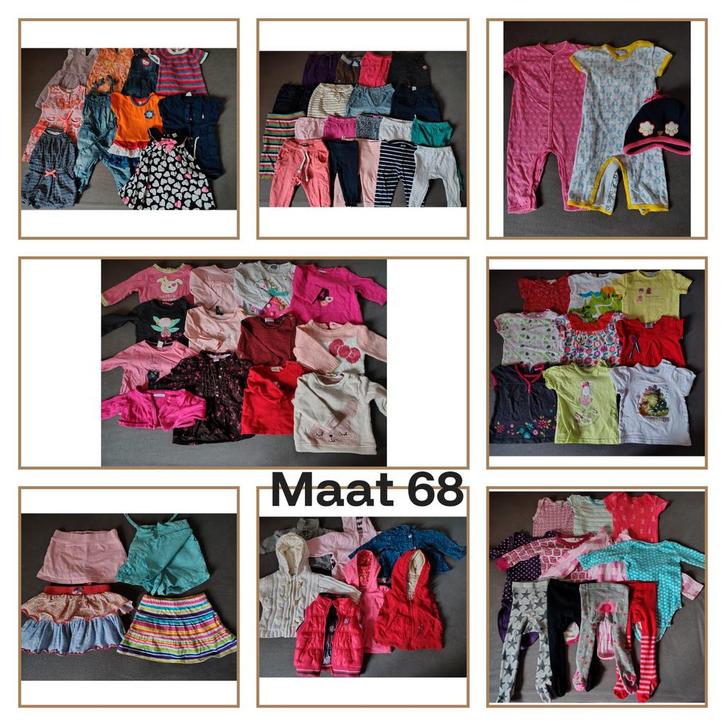 Bananendoos vol meisjeskleding maat 68 - €35, Kinderen en Baby's, Kinderkleding | Kinder-kledingpakketten, Ophalen of Verzenden