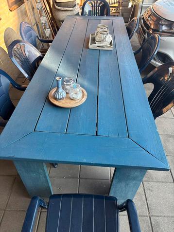 Steigerhouten Tuintafel - Blauw - 8-10 Persoons beschikbaar voor biedingen