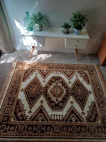 Mooi vintage kleed tapijt tafelkleed bruintinten 186x140 cm